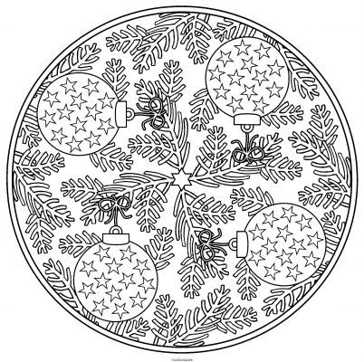 coloriage mandala sapin de noel